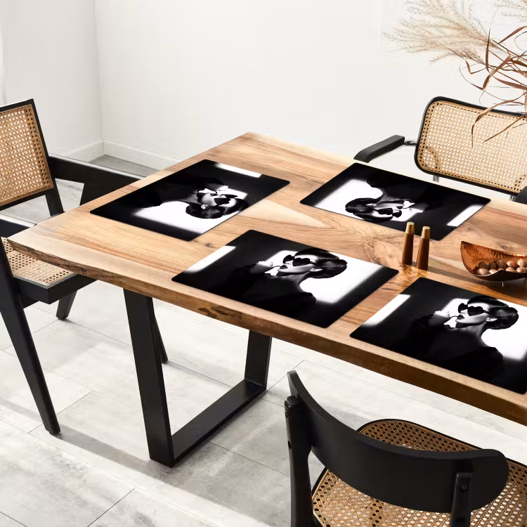 Placemat - 6 stuks - Vrouw - Zwart - Hart — 5