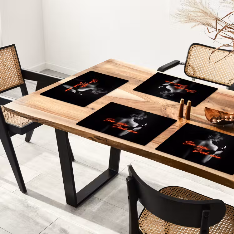 Placemat - 6 stuks - Wijn - Vrouw - Neon - Quote — 5