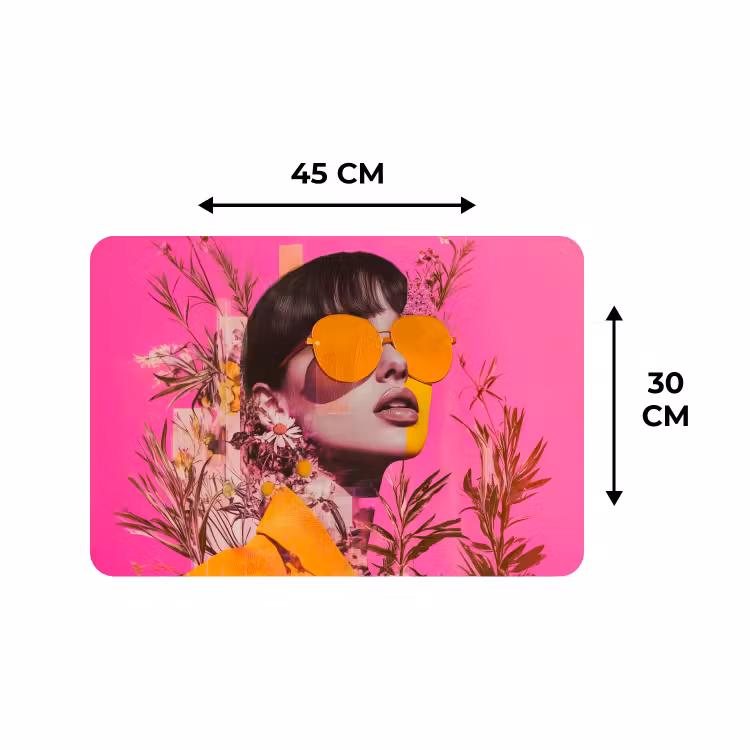 Placemat - 6 stuks - Zonnebril - Oranje - Vrouw - Planten — 3