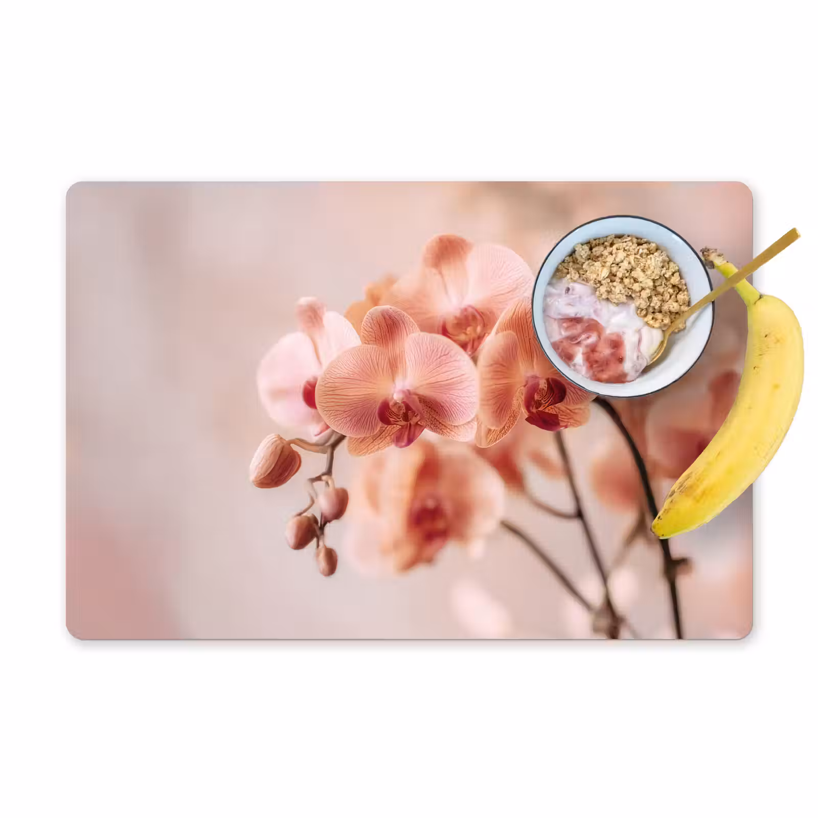 Placemat - 6 stuks - Orchidee - Bloemen - Roze - Bloemblaadjes — 1