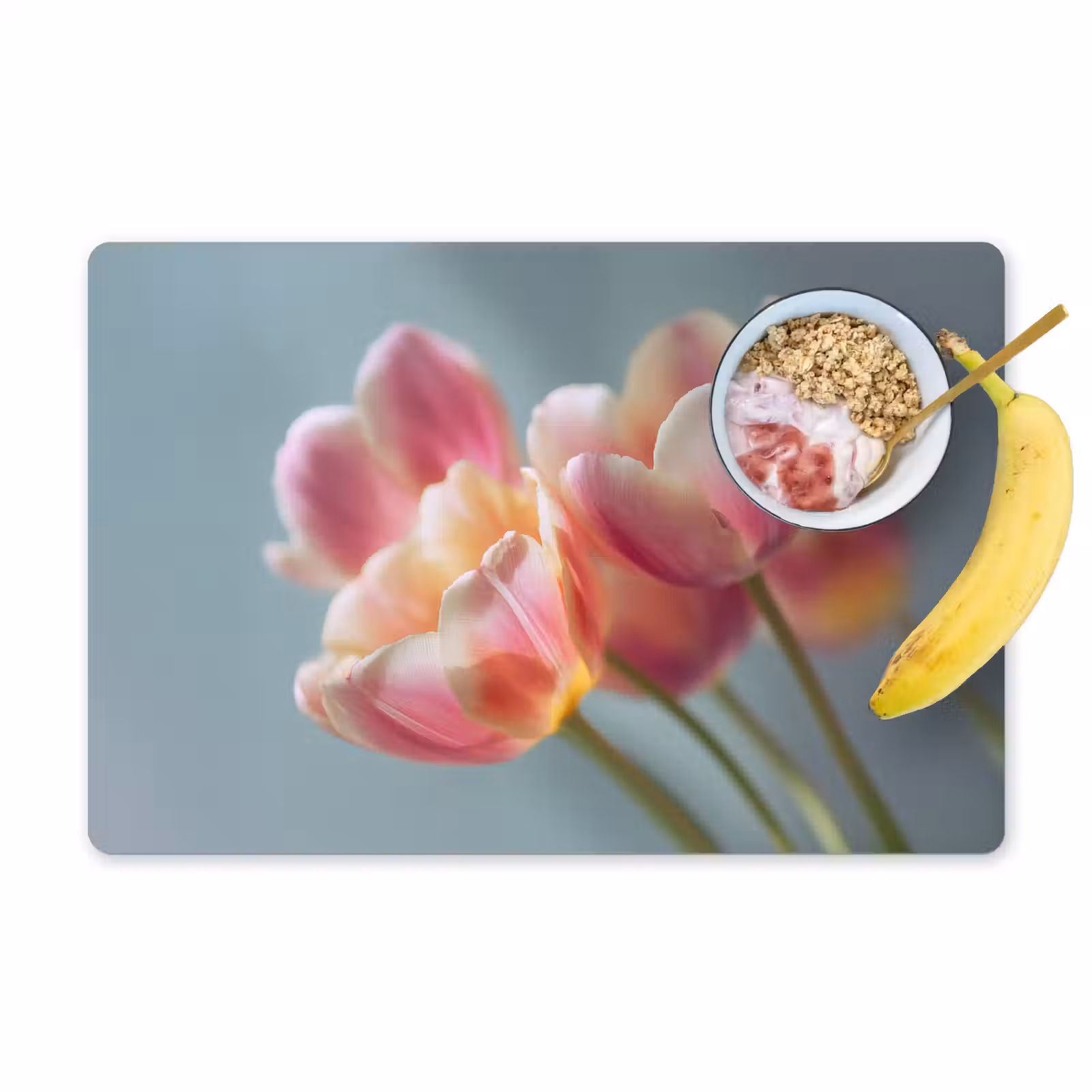 Placemat - 6 stuks - Tulpen - Roze - Stelen — 1