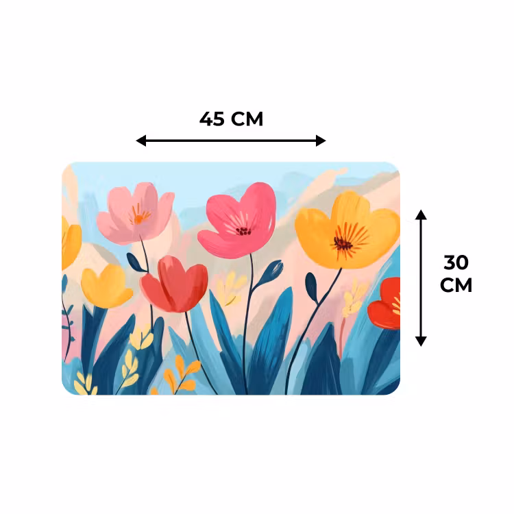 Placemat - 6 stuks - Illustratie - Bloemen - Kleurrijk — 3