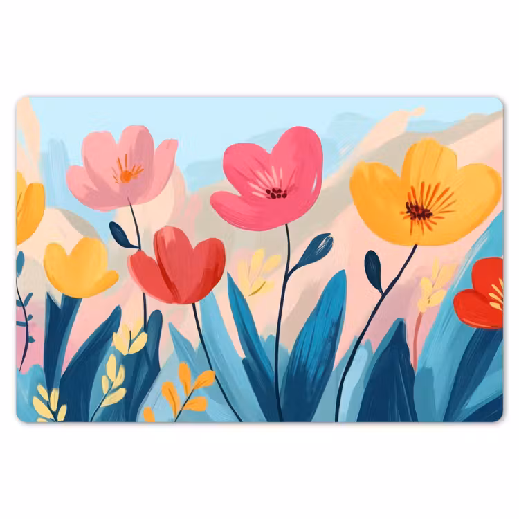 Placemat - 6 stuks - Illustratie - Bloemen - Kleurrijk — 7