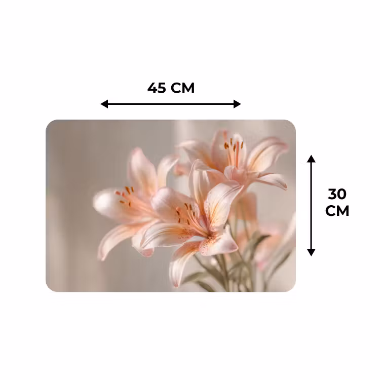 Placemat - 6 stuks - Lelies - Meeldraden - Roze - Wazig — 3