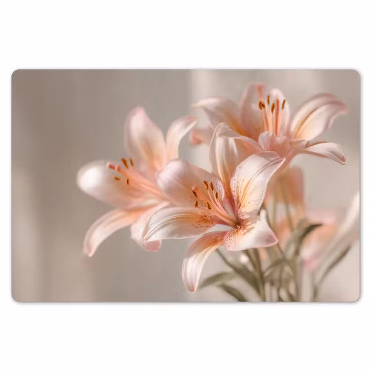 Placemat - 6 stuks - Lelies - Meeldraden - Roze - Wazig — 7