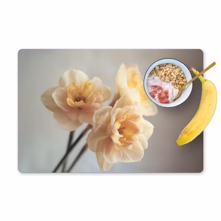 Placemat - 6 stuks - Narcissen - Geel - Bloemblaadjes — 1
