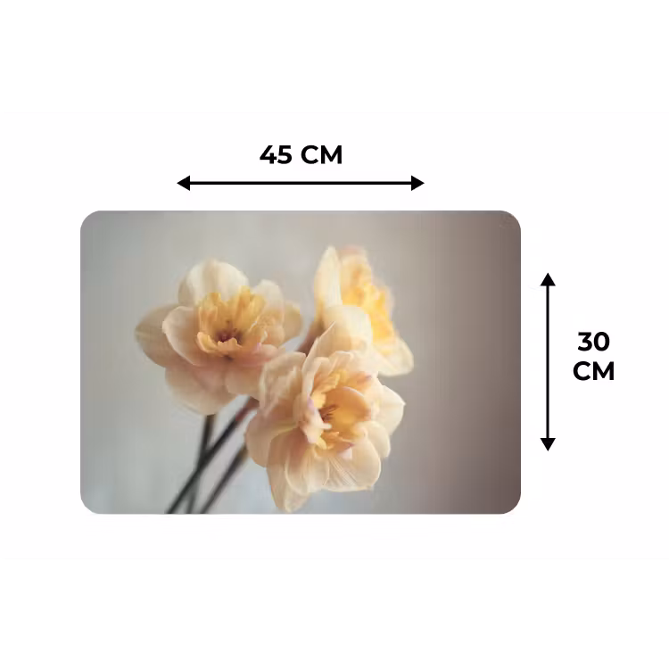 Placemat - 6 stuks - Narcissen - Geel - Bloemblaadjes — 3