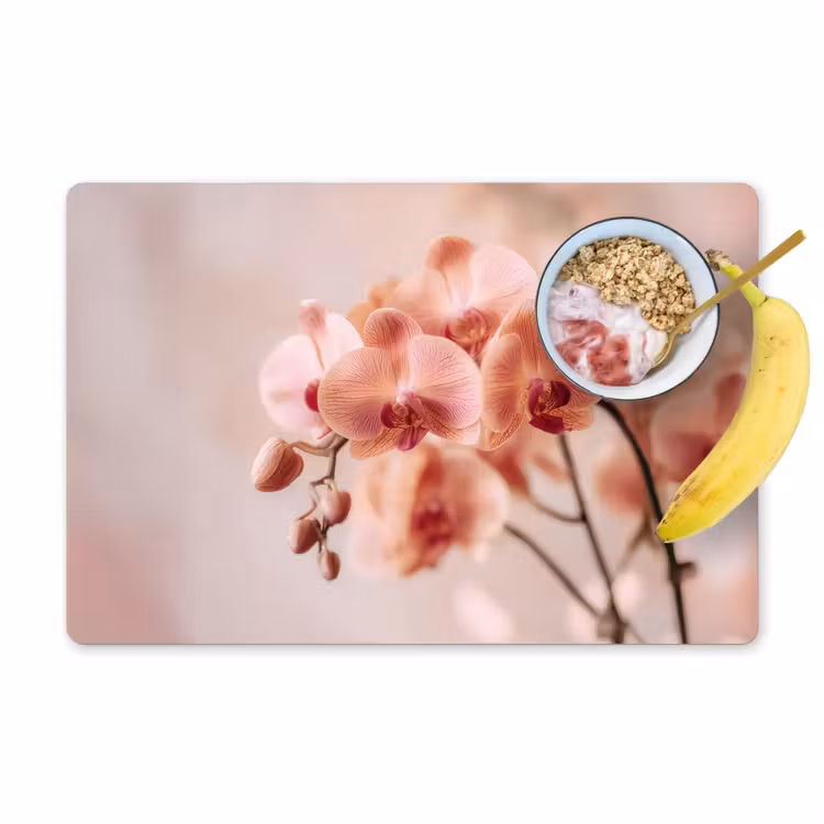 Placemat - 6 stuks - Orchidee - Bloemen - Roze - Bloemblaadjes — 1