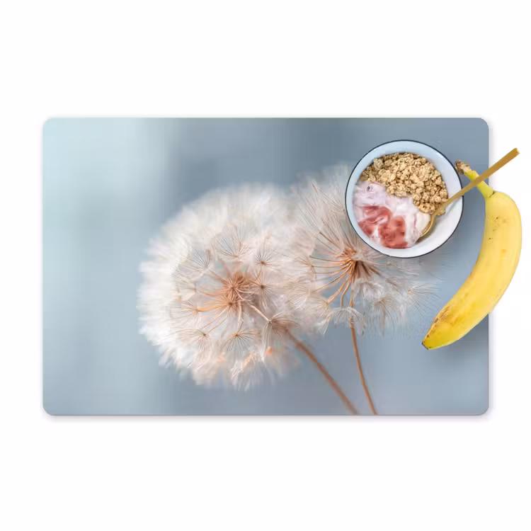 Placemat - 6 stuks - Paardenbloemen - Pluisjes - Wit — 1