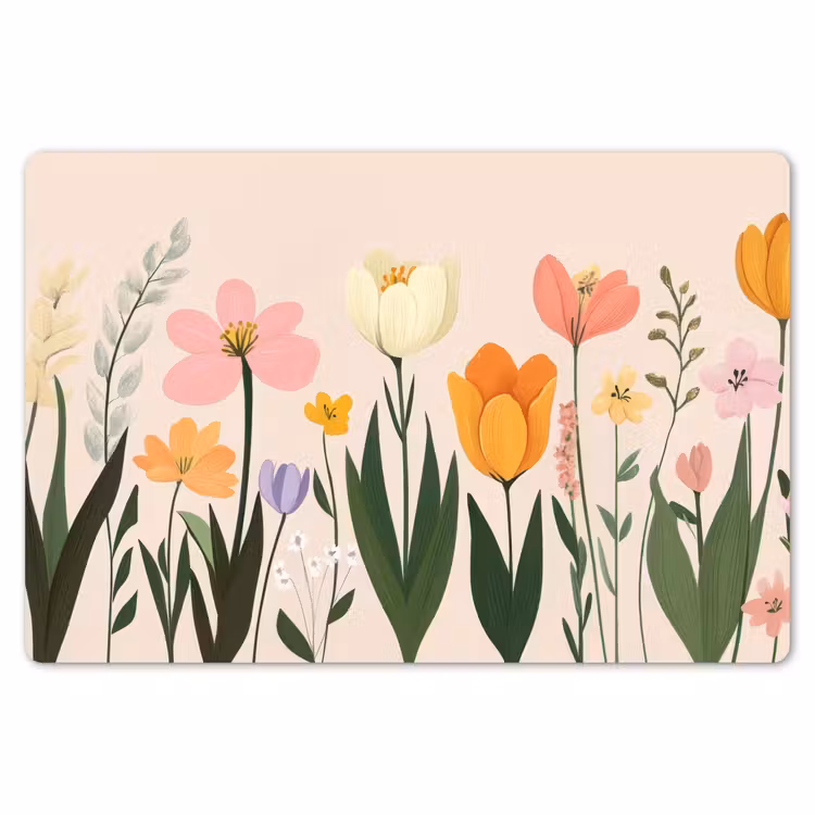 Placemat - 6 stuks - Pasteltinten - Bloemen - Illustratie — 7