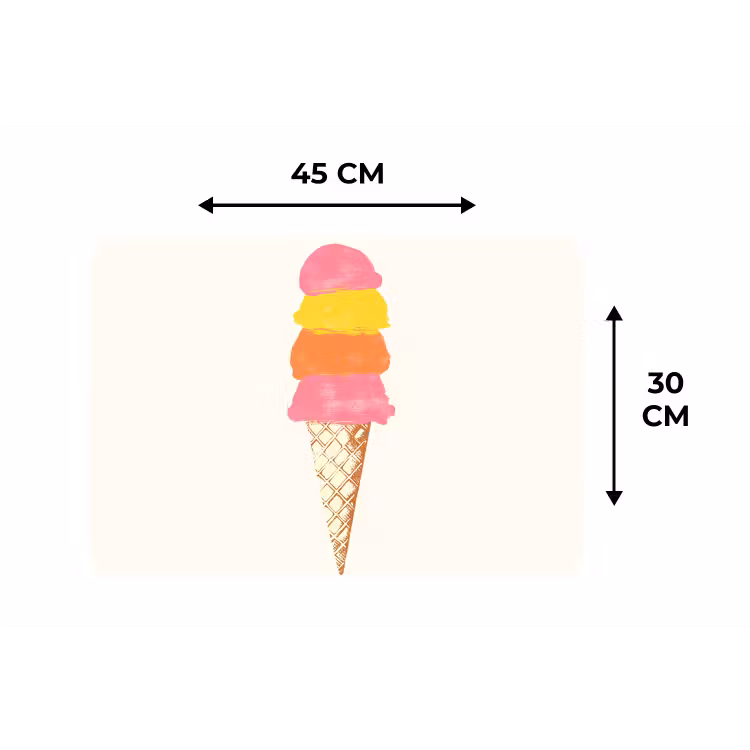 Placemat - 6 stuks - Schepijs - Hoorntje - Illustratie - Minimalistisch — 3