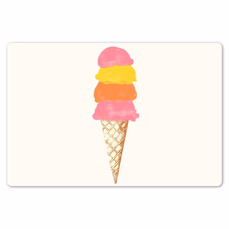 Placemat - 6 stuks - Schepijs - Hoorntje - Illustratie - Minimalistisch — 7