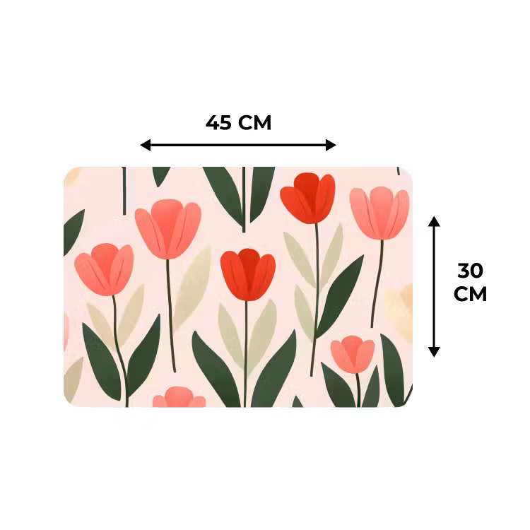 Placemat - 6 stuks - Tulpen - Modern - Roze — 3