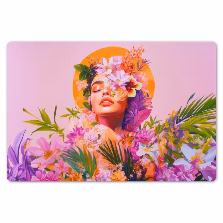 Placemat - 6 stuks - Vrouw - Abstract - Cirkel - Bloemen — 7