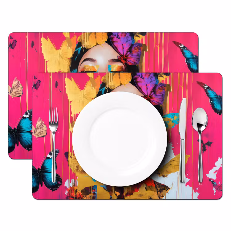 Placemat - 6 stuks - Vrouw - Abstract - Kleurrijk — 2