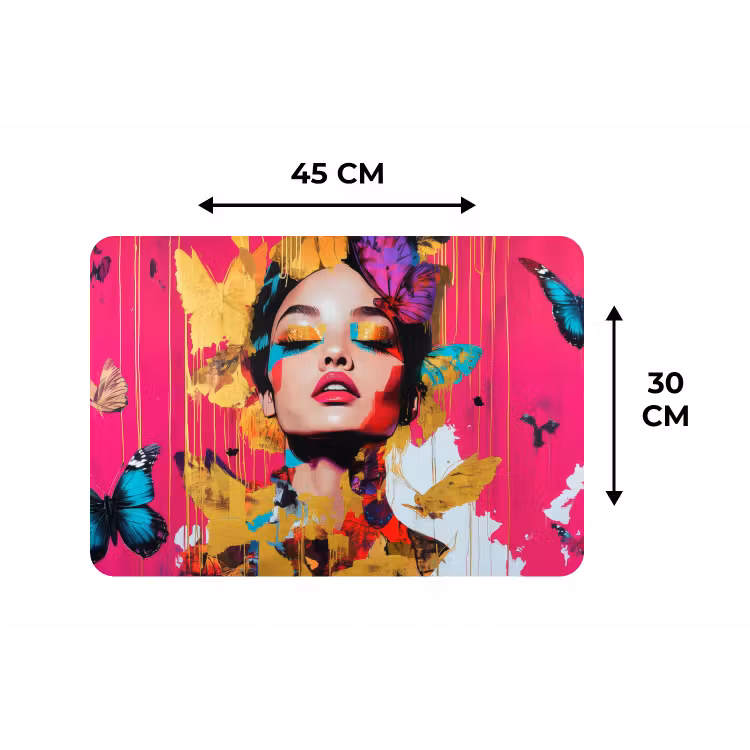 Placemat - 6 stuks - Vrouw - Abstract - Kleurrijk — 3