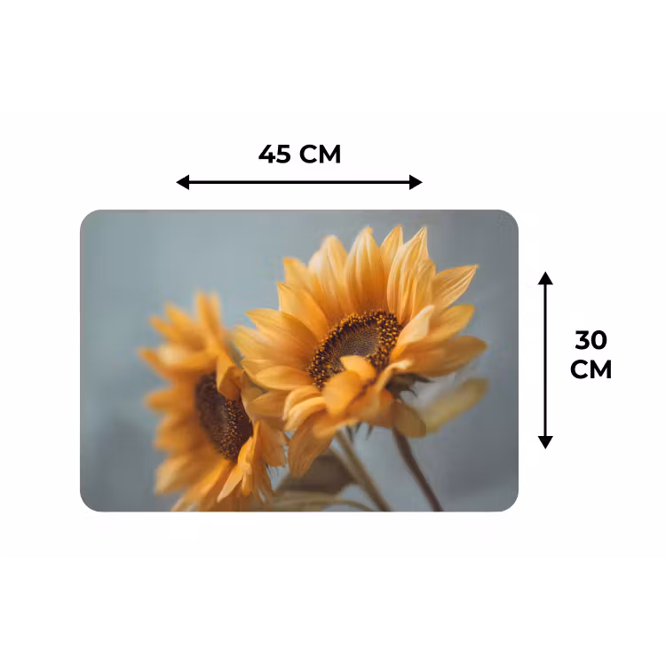 Placemat - 6 stuks - Zonnebloemen - Geel - Wazig — 3