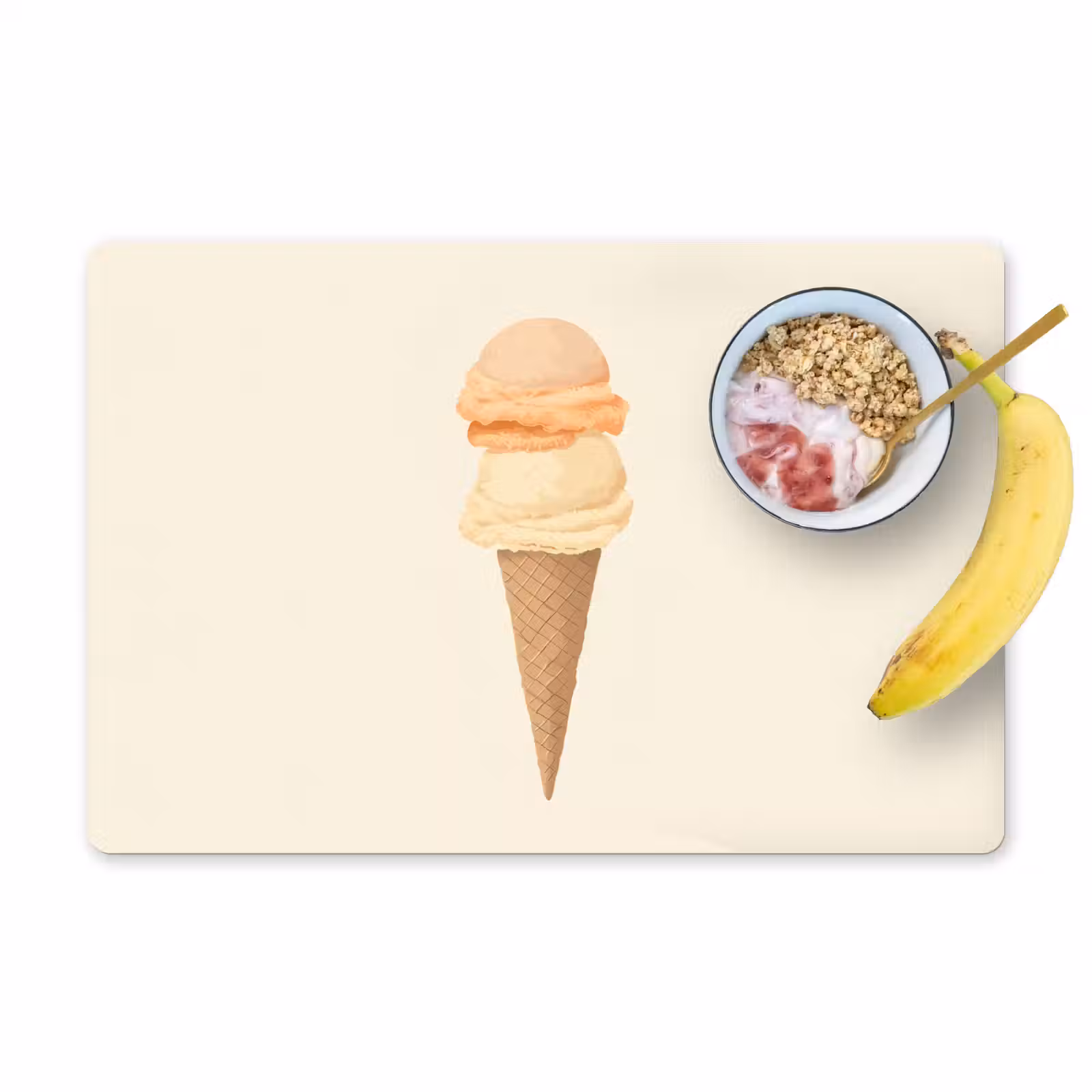 Placemat - 6 stuks - Minimalistisch - Schepijs - Hoorntje - Beige — 1