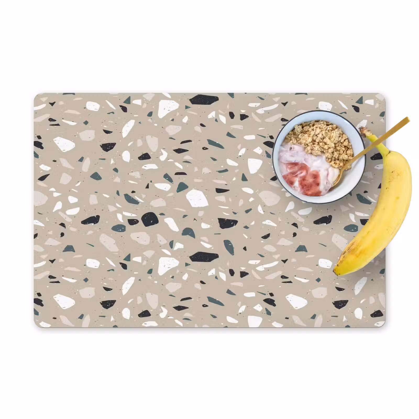 Placemat - 6 stuks - Terrazzo - Patroon - Groen — 1