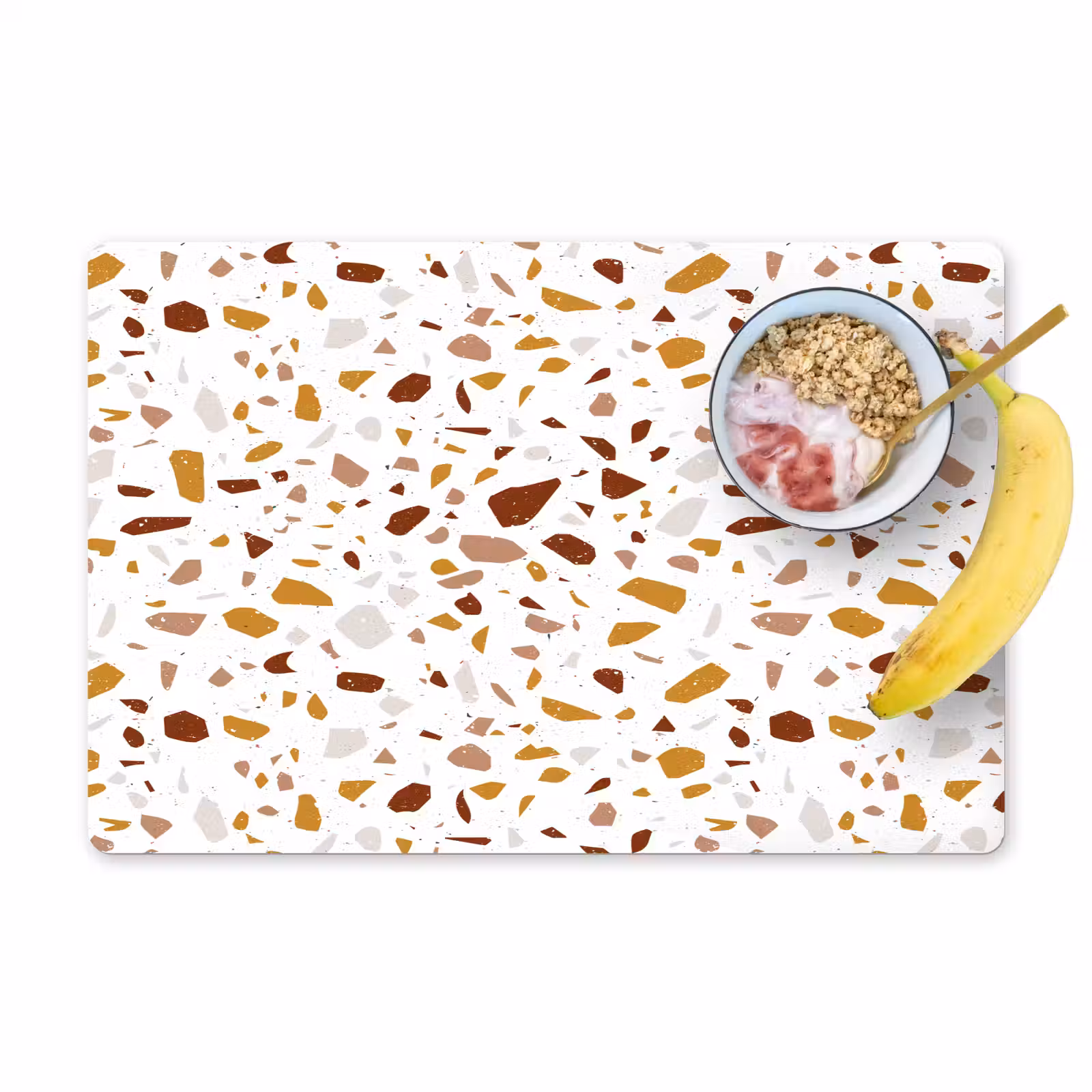 Placemat - 6 stuks - Terrazzo - Patroon - Wit - Urban — 1