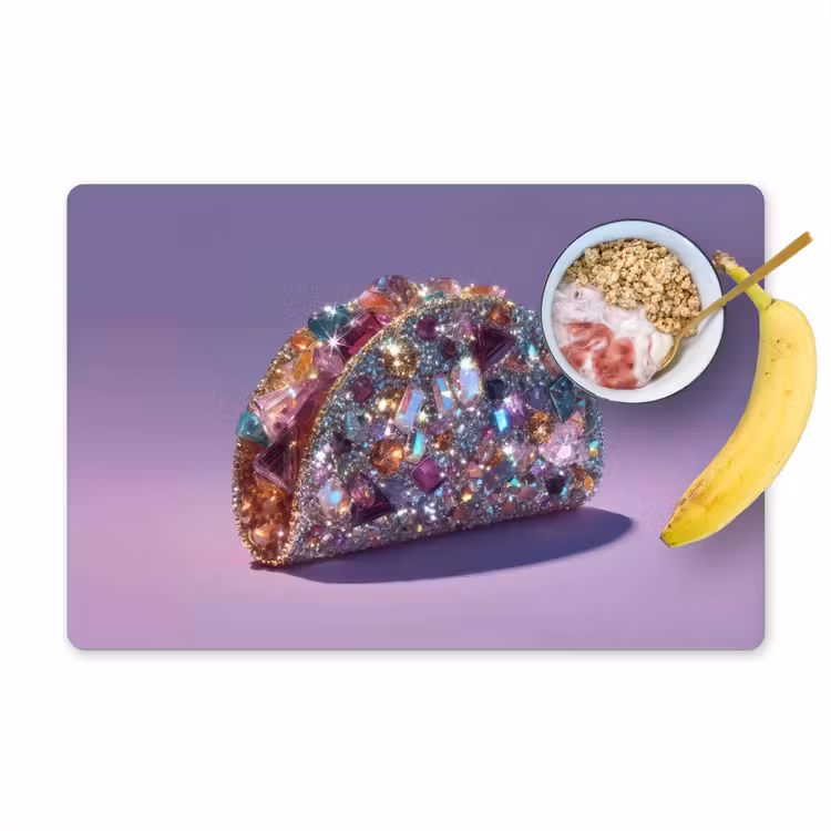 Placemat - 6 stuks - Edelstenen - Glitters - Paars - Kleurrijk — 1