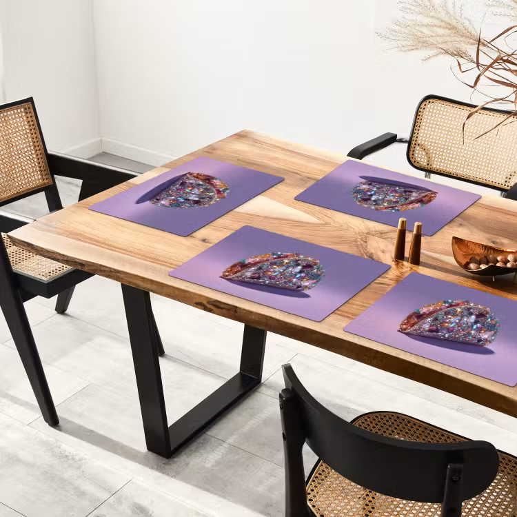 Placemat - 6 stuks - Edelstenen - Glitters - Paars - Kleurrijk — 5