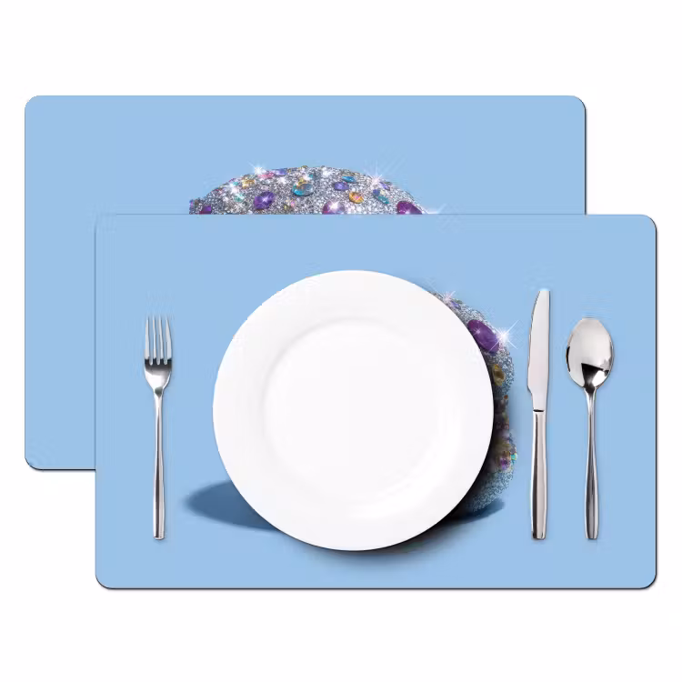Placemat - 6 stuks - Glitters - Hamburger - Blauw — 2