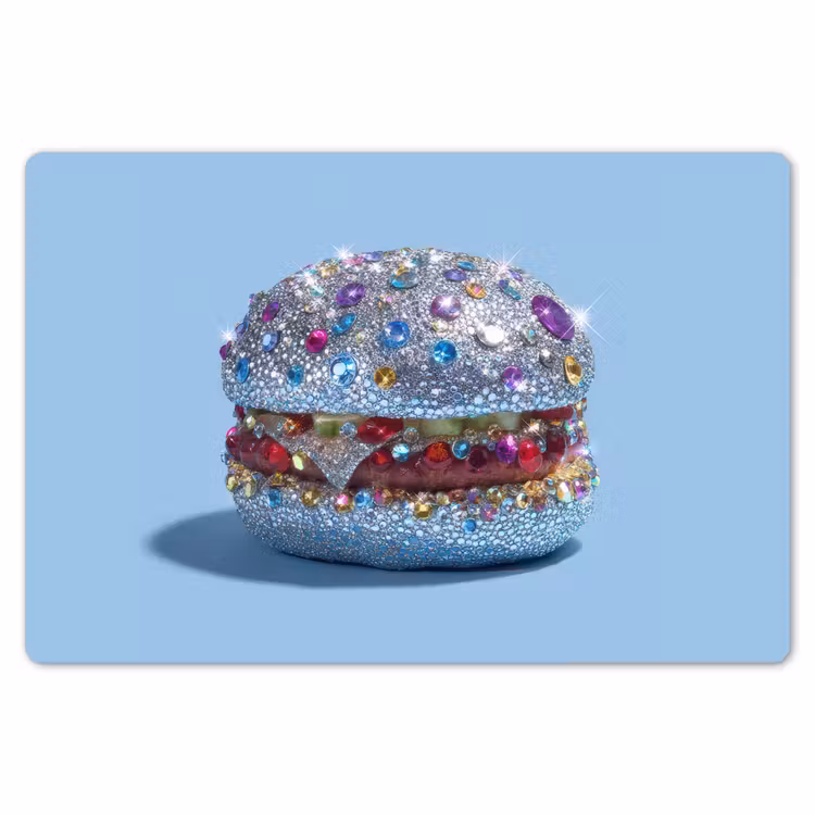 Placemat - 6 stuks - Glitters - Hamburger - Blauw — 7