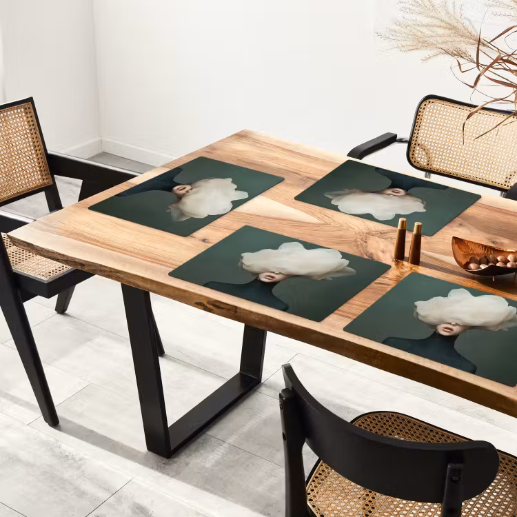 Placemat - 6 stuks - Hoed - Vrouw - Beige — 5