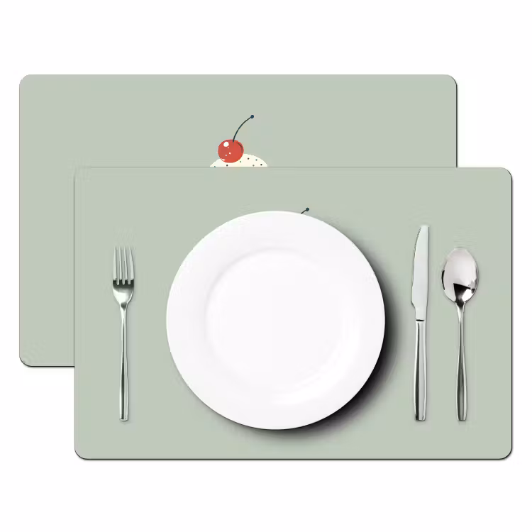 Placemat - 6 stuks - Illustratie - Ijsje - Spikkels - Kers — 2