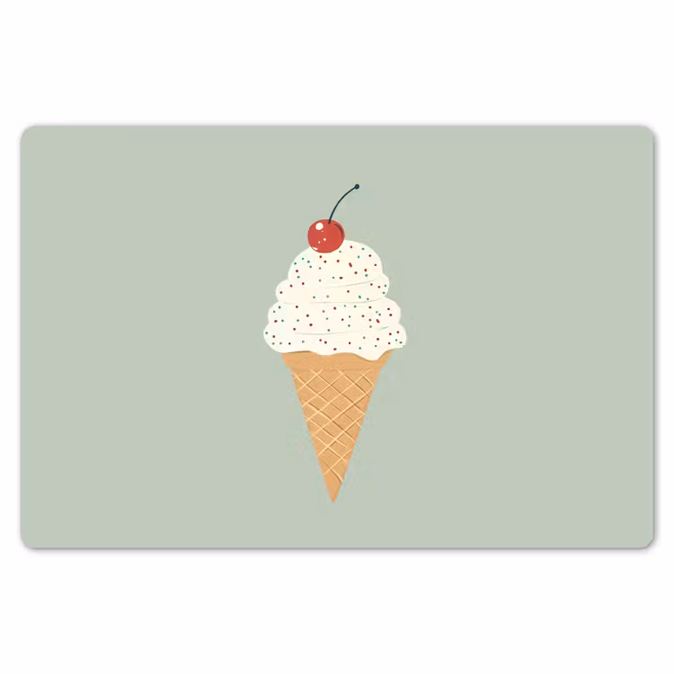 Placemat - 6 stuks - Illustratie - Ijsje - Spikkels - Kers — 7