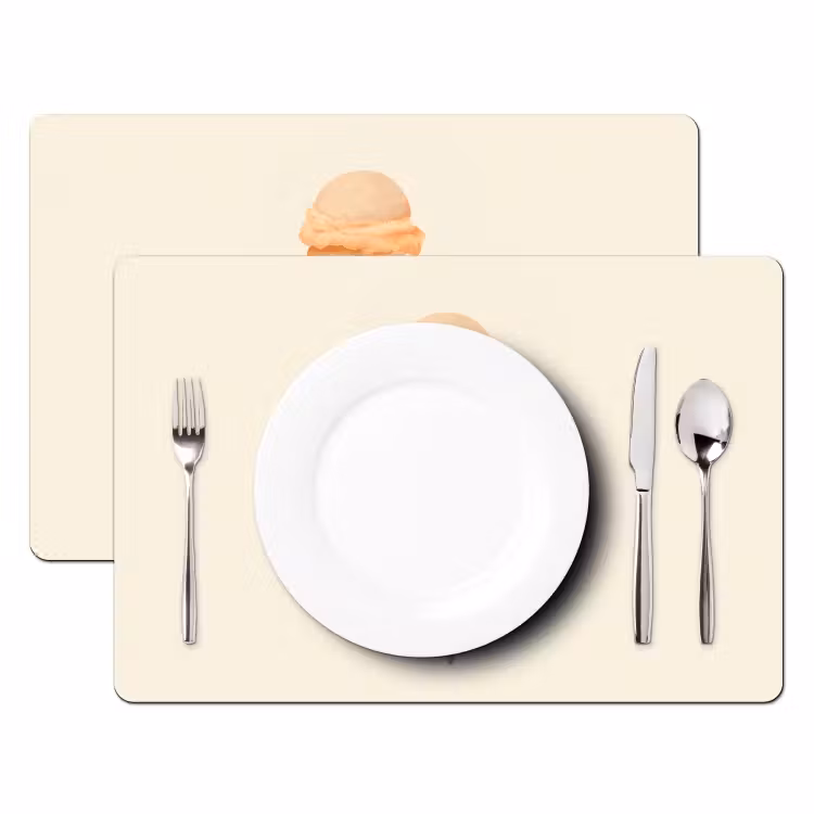 Placemat - 6 stuks - Minimalistisch - Schepijs - Hoorntje - Beige — 2