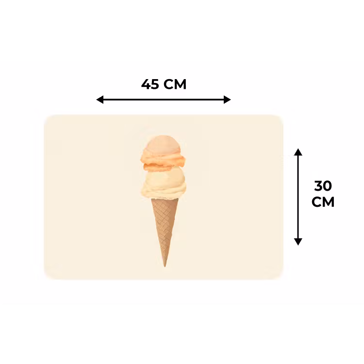 Placemat - 6 stuks - Minimalistisch - Schepijs - Hoorntje - Beige — 3