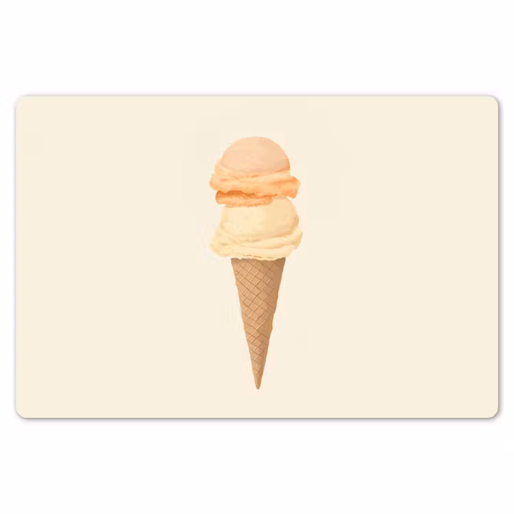 Placemat - 6 stuks - Minimalistisch - Schepijs - Hoorntje - Beige — 7
