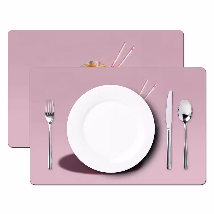 Placemat - 6 stuks - Noodles - Edelstenen - Stokjes - Roze — 2