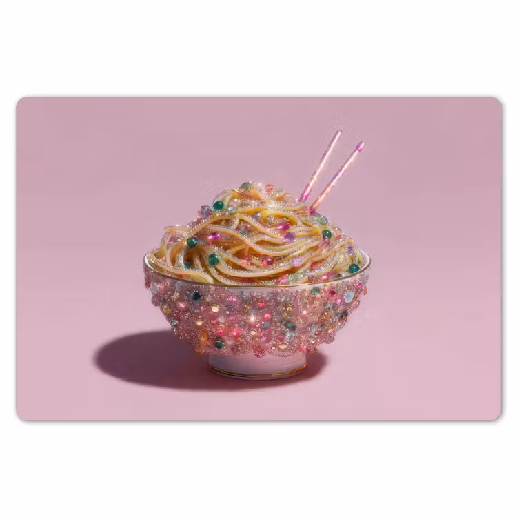 Placemat - 6 stuks - Noodles - Edelstenen - Stokjes - Roze — 7