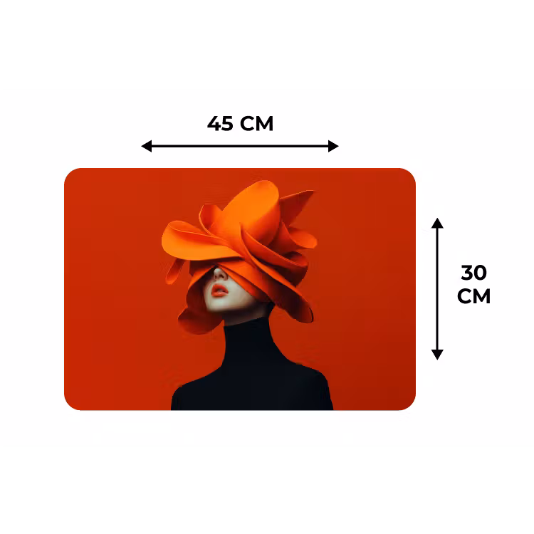 Placemat - 6 stuks - Oranje - Hoed - Vrouw — 3