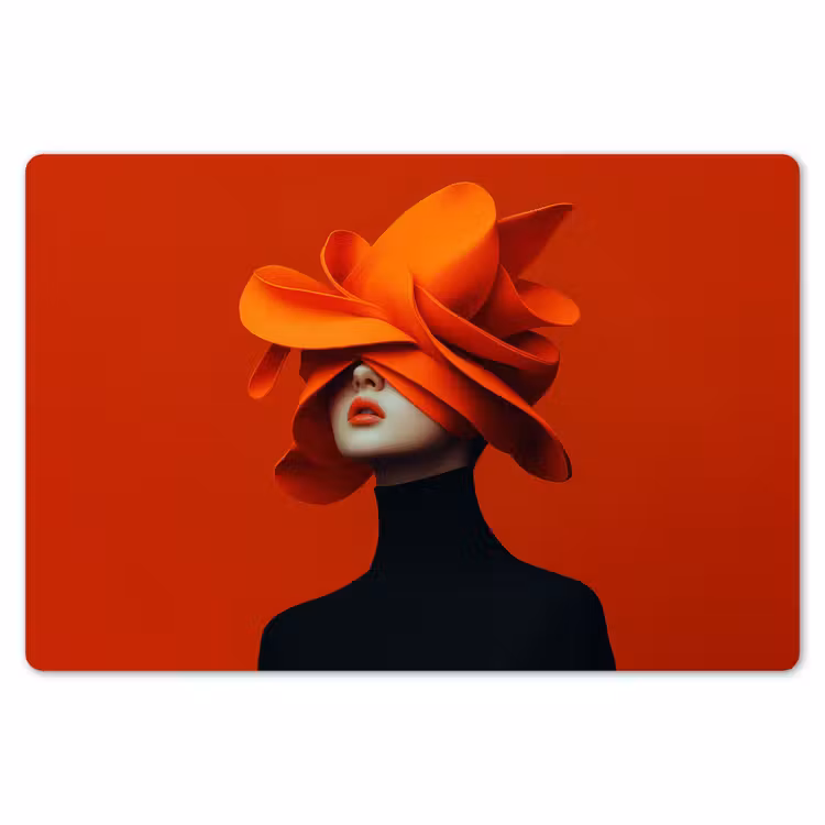 Placemat - 6 stuks - Oranje - Hoed - Vrouw — 7