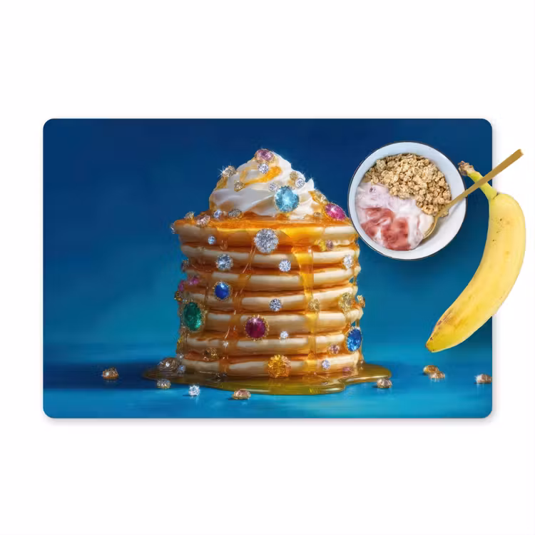 Placemat - 6 stuks - Pannenkoeken - Steentjes - Glitter - Slagroom — 1