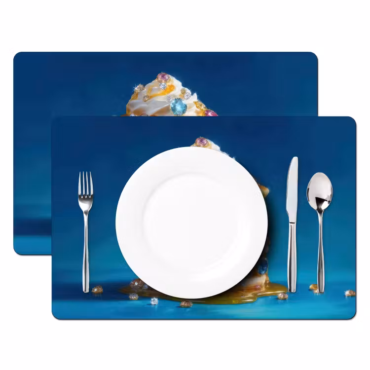 Placemat - 6 stuks - Pannenkoeken - Steentjes - Glitter - Slagroom — 2