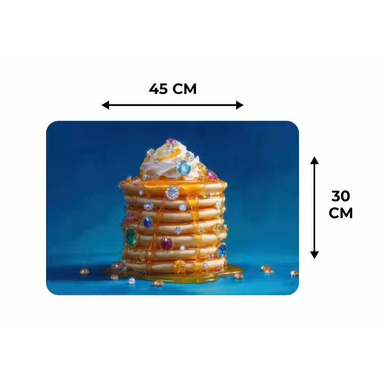 Placemat - 6 stuks - Pannenkoeken - Steentjes - Glitter - Slagroom — 3