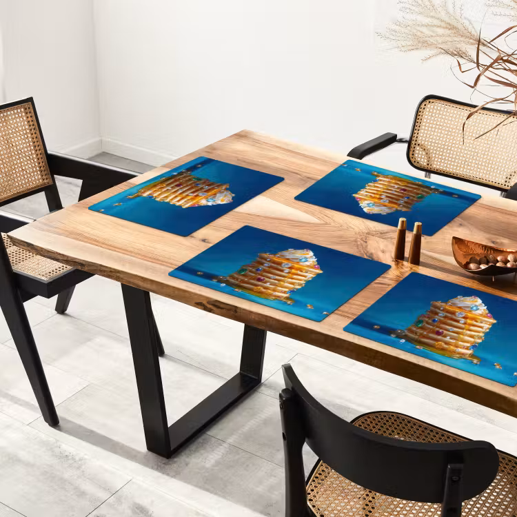 Placemat - 6 stuks - Pannenkoeken - Steentjes - Glitter - Slagroom — 5