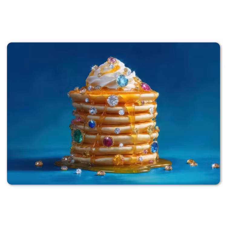 Placemat - 6 stuks - Pannenkoeken - Steentjes - Glitter - Slagroom — 7