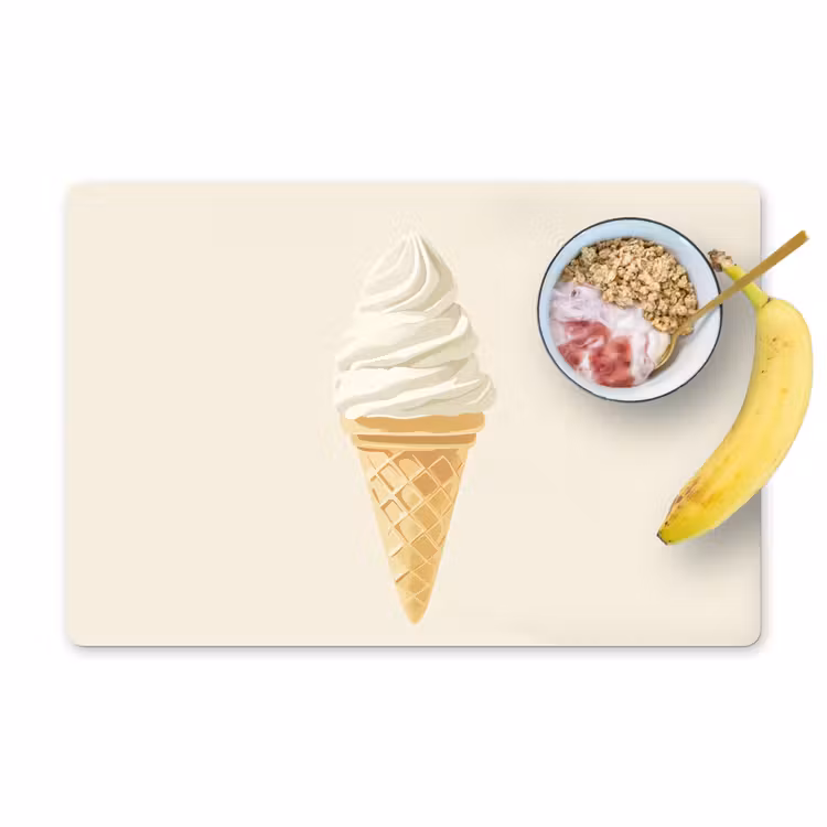 Placemat - 6 stuks - Softijs - Hoorntje - Wit — 1