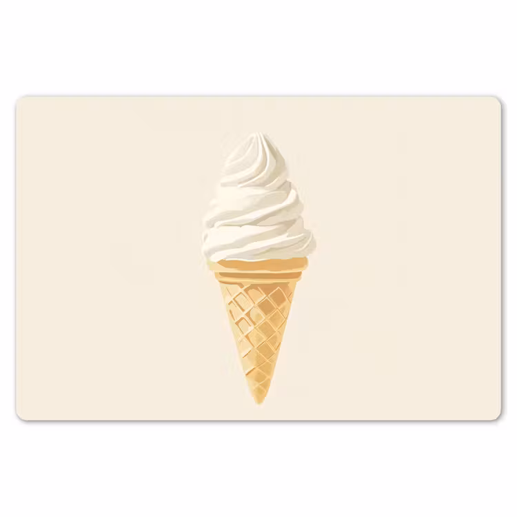 Placemat - 6 stuks - Softijs - Hoorntje - Wit — 7