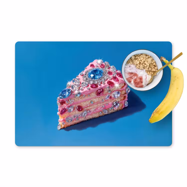 Placemat - 6 stuks - Taart - Edelstenen - Glitters - Roze — 1