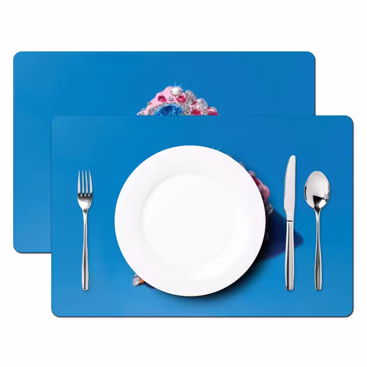 Placemat - 6 stuks - Taart - Edelstenen - Glitters - Roze — 2