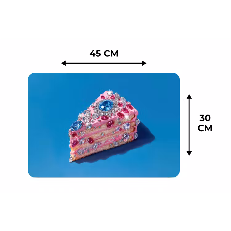 Placemat - 6 stuks - Taart - Edelstenen - Glitters - Roze — 3