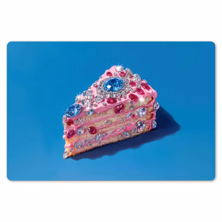 Placemat - 6 stuks - Taart - Edelstenen - Glitters - Roze — 7