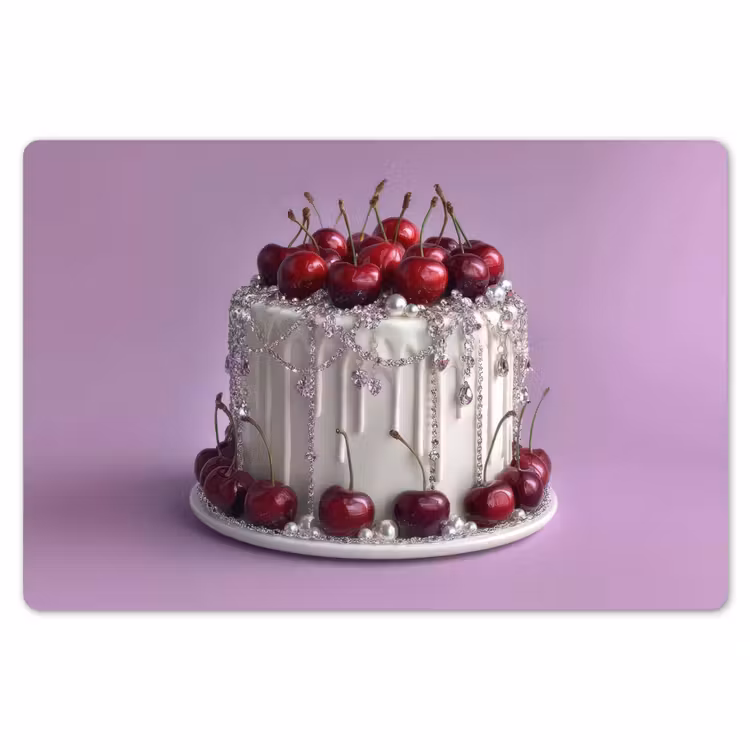 Placemat - 6 stuks - Taart - Kersen - Juwelen - Rood — 7